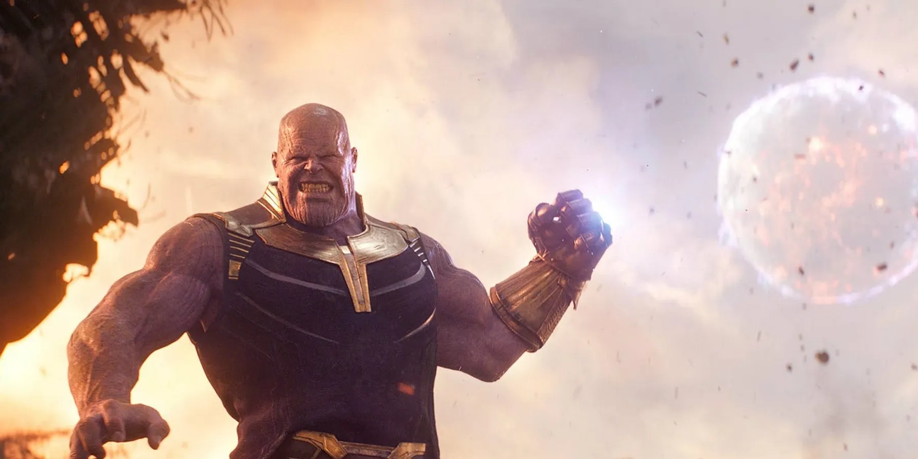 Thanos destroying a moon with his fist from Avengers